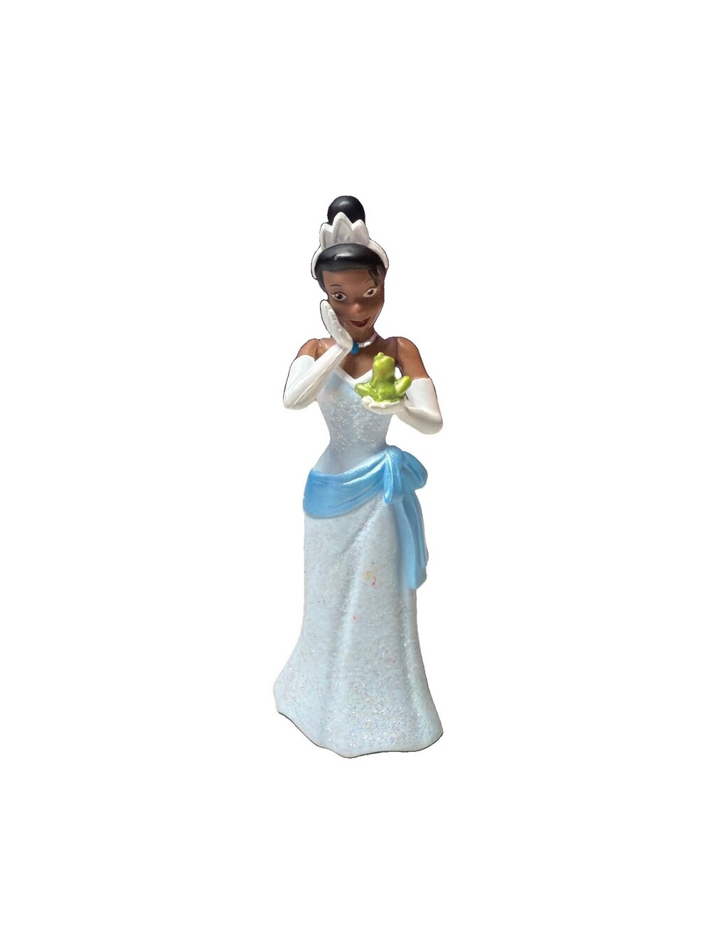 Disney Princess Tiana In Sparkly Blue Dress 3-1/2” Figure PVC Toy Collectible